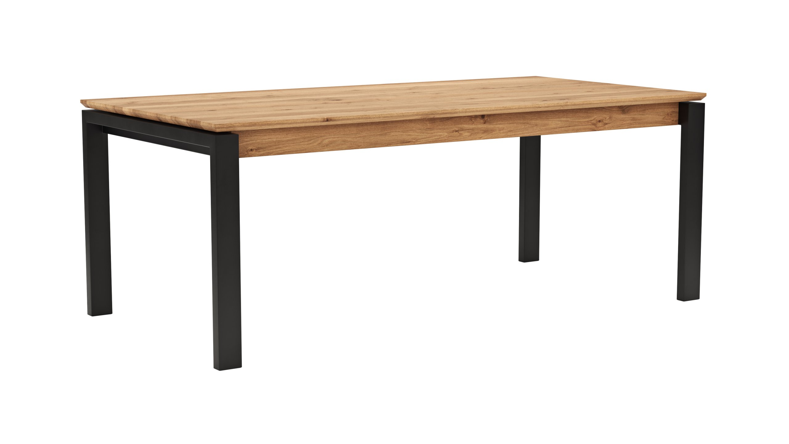 Esstisch Farmingdale - ausziehbar, mit Alubeschlag, LB ca. 200x100 cm, Eiche massiv, natur geölt