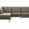 Ecksofa Rockport A - Ecke links mit 2,5-Sitzer inkl. Relaxfunktion (motorisch), Leder, Dunkelgrau
