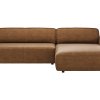 Ecksofa Denver - 2,5-Sitzer mit Longchair rechts, inkl. Sitzvorzug (motorisch), Stoff, Braun