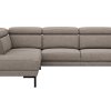 Ecksofa Hudson - Ecke links, 2,5-Sitzer, inkl. Kopfteil verstellbar, Stoff, Khaki