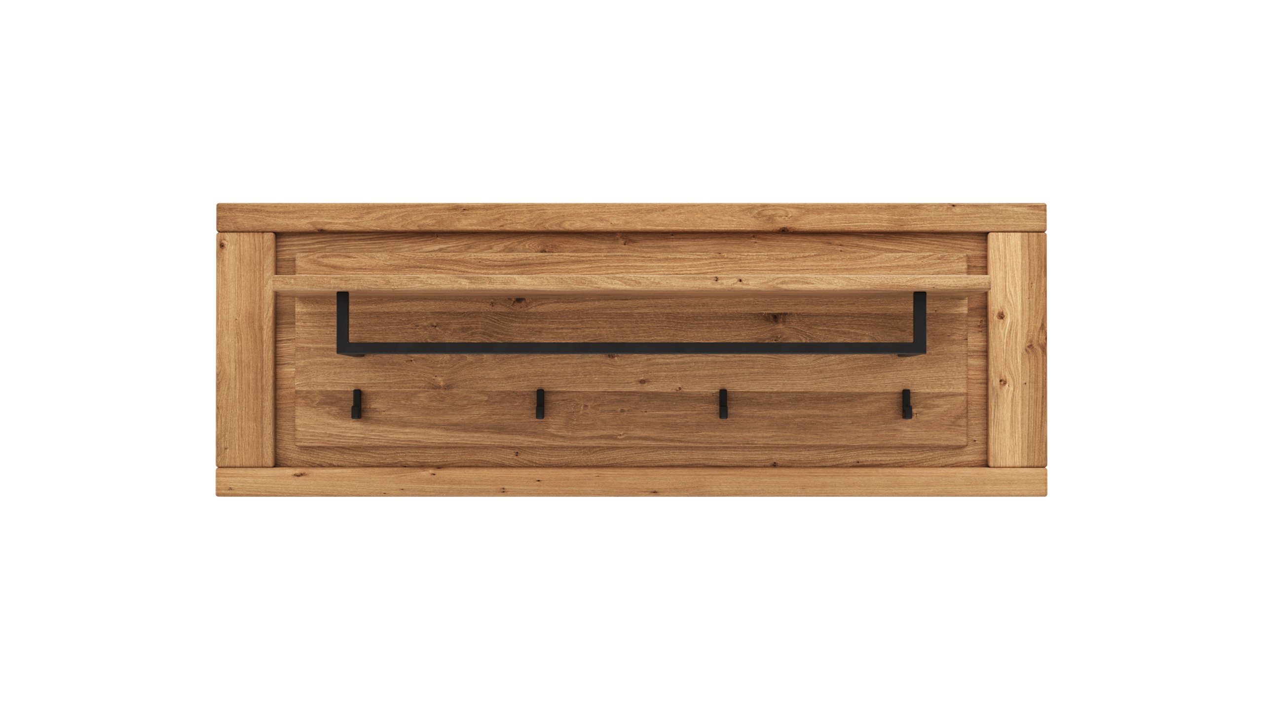 Garderobenpaneel Farmingdale - Eiche massiv, natur geölt