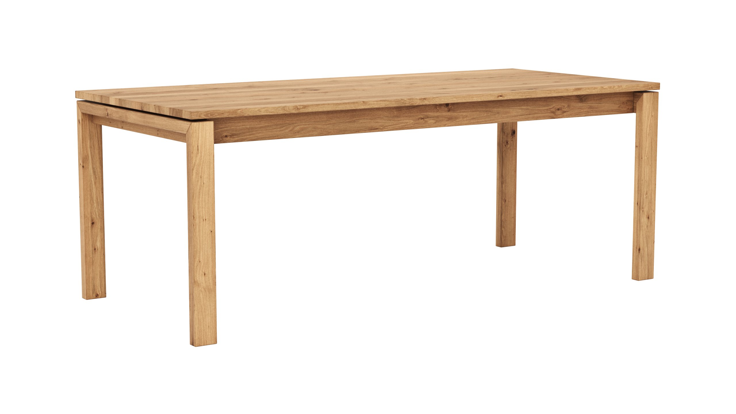 Esstisch Farmingdale - ausziehbar, Platte mit gerader Kante, LB ca. 200x90 cm, Eiche massiv, natur geölt