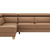 Ecksofa Philadelphia - Ecke links, 2,5-Sitzer, Kopfteil verstellbar (manuell), Sitzvorzug (motorisch),  Microfaser, Braun