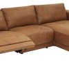 Ecksofa Balok - 2,5-Sitzer, Longchair groß rechts, Relaxfunktion (motorisch), Leder, Cognac