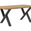 Esstisch Belfast - LB ca. 180x100 cm, Eiche massiv, X-Gestell asymmetrisch