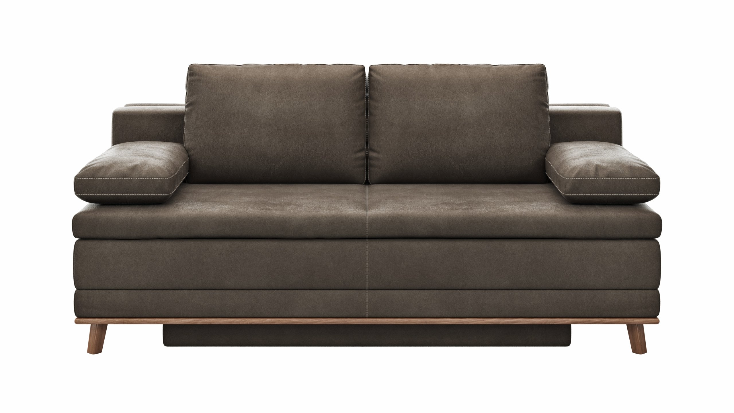 Sofa Lakeville2 - 2-Sitzer inkl. Schlaffunktion mit Bettkasten, Stoff, Braun