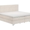 Boxspringbett Alpin - Liegefläche 200x200cm, Stoff, Graubeige