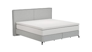 Boxspringbett Alpin - Liegefläche 200x200cm, Stoff, Grau