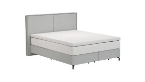 Boxspringbett Alpin - Liegefläche 160x200cm, Stoff, Grau
