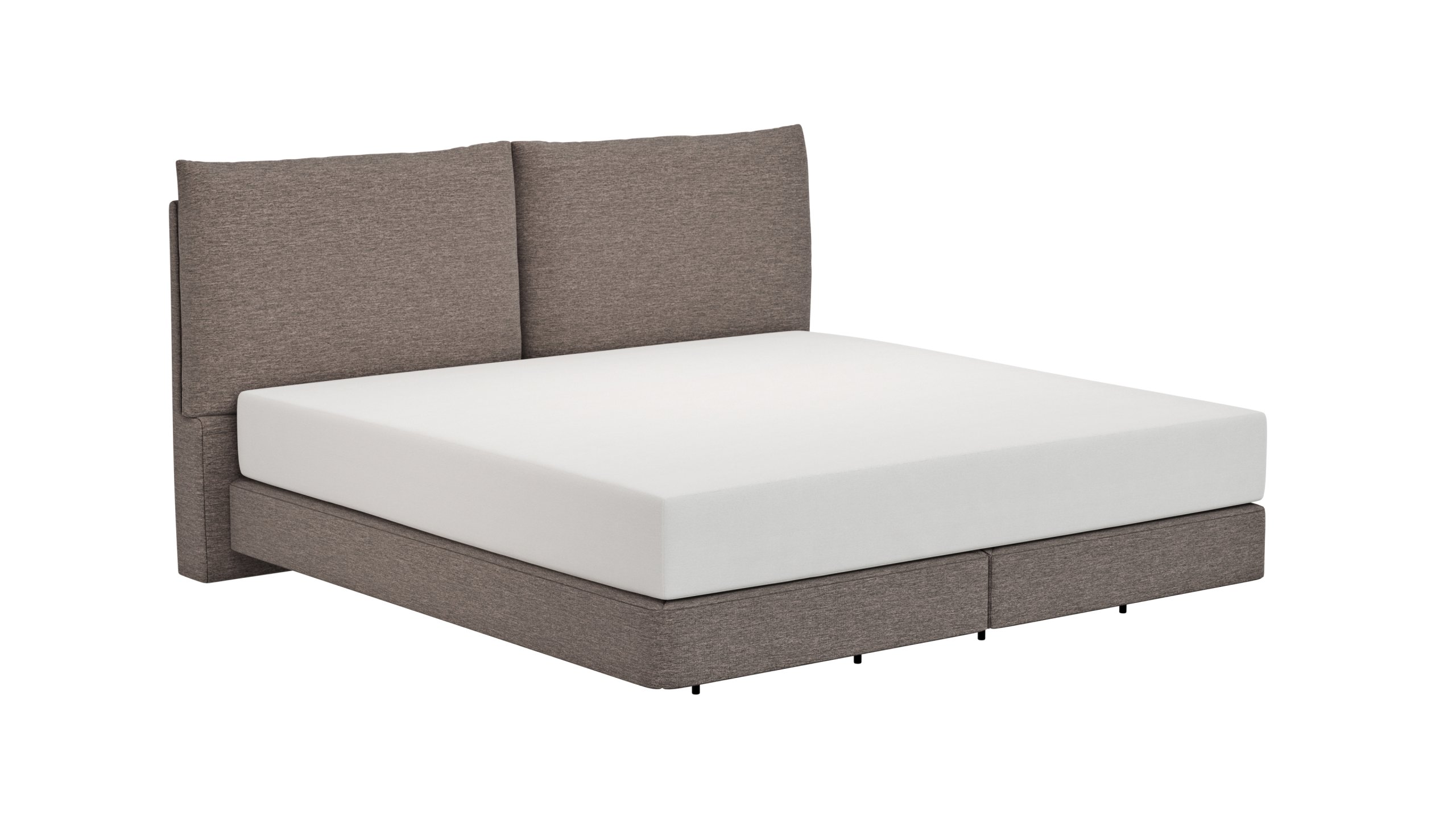 Boxspringbett Alpin - Liegefläche 200x200cm, Stoff, Anthrazit