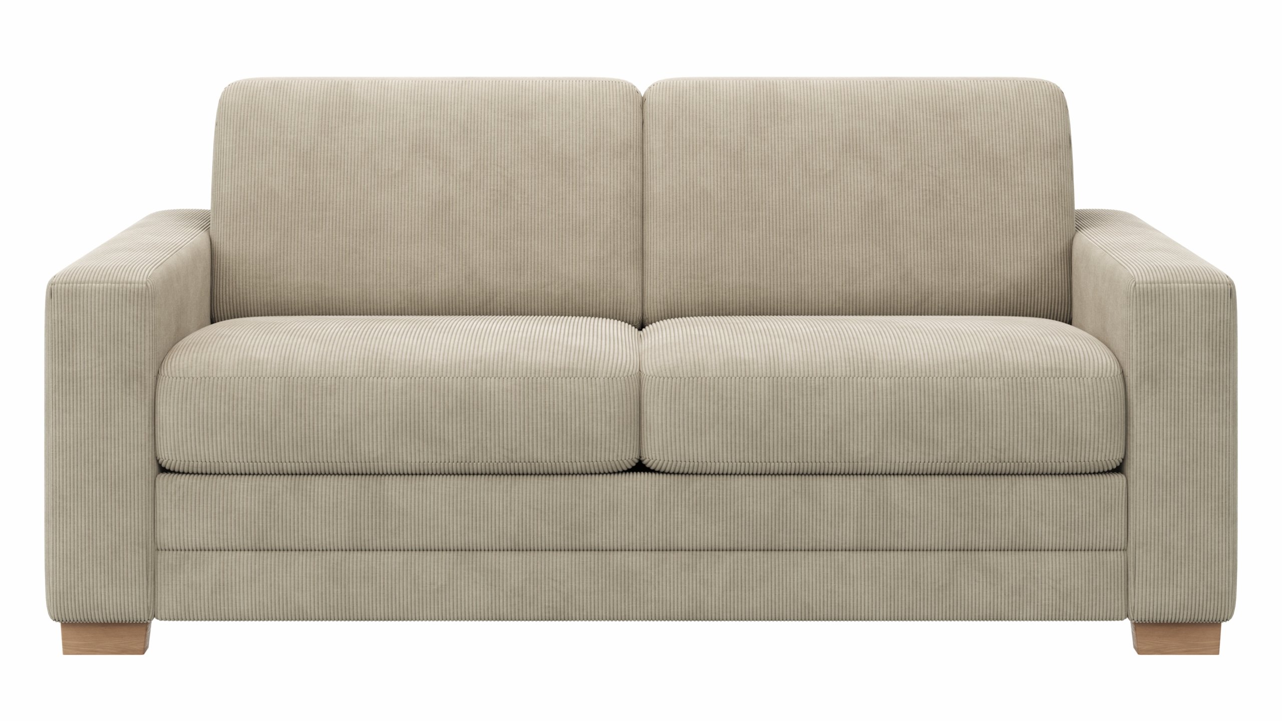 Sofa Lakeville - 2-Sitzer inkl. Schlaffunktion, Gestell Schwarz, Stoff, Beige