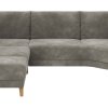 Sofa Stamford - Ecksofa 2-sitzig und Abschlusshocker links mit 3,5-Sitzer, Bogen rechts, Stoff, Anthrazit