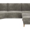 Sofa Stamford - 3,5-Sitzer, Bogen links mit Ecksofa 2-sitzig und Abschlusshocker Rechts, Stoff, Anthrazit