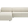 Ecksofa Denver - Longchair links mit 2,5-Sitzer, Stoff, Natur