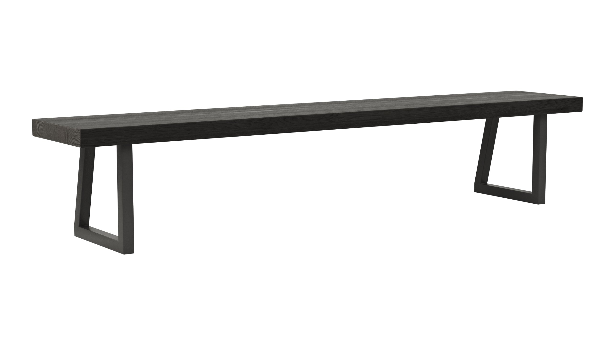 Holzbank Clifton - Breite ca. 220cm, Zerreiche massiv, smoked