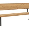 Holzbank Clifton - mit Rückenlehne, Breite ca. 220cm, Zerreiche massiv, natur
