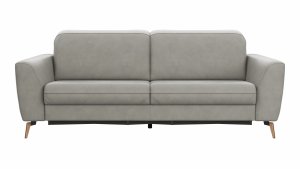 Sofa Tulsa KV - 3-Sitzer, inkl. Sitzvorzug (motorisch) und Kopfteilverstellung, Leder, Graubeige