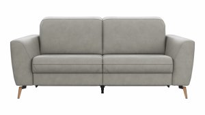 Sofa Tulsa KV - 2,5-Sitzer, inkl. Relaxfunktion und Kopfteilverstellung (motorisch), Leder, Graubeige