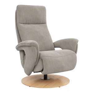 Sessel Tulsa Relax - Größe M, inkl. Kopf-/Fußteil/Rückenlehne verstellbar, Stoff, Graubeige