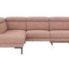 Ecksofa Hudson - Ecke links mit 2,5-Sitzer, inkl. Kopfteil/Armlehne verstellbar und Sitzvorzug/Relaxfunktion (motorisch), Stoff, Kupfer