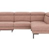 Ecksofa Hudson - 2,5-Sitzer mit Ecke rechts, inkl. Kopfteil/Armlehne verstellbar und Sitzvorzug/Relaxfunktion (motorisch), Stoff, Kupfer
