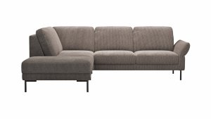 Ecksofa Rockport A - Ecke links mit 2,5-Sitzer rechts, inkl. Armlehne verstellbar, Stoff, Braun