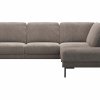 Ecksofa Rockport A - 2,5-Sitzer mit Ecke rechts inkl. Armlehne klappbar, Stoff, Braun