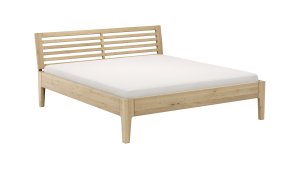 Bettgestell 1660 - Liegefläche ca. 180x200 cm, Wildeiche massiv, bianco geölt