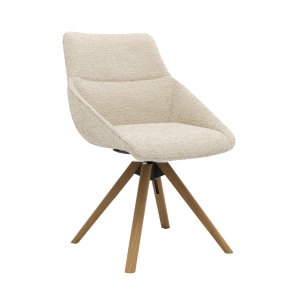 Stuhl Maluhia - mit niedriger Armlehne, drehbar, Stoff, Beige