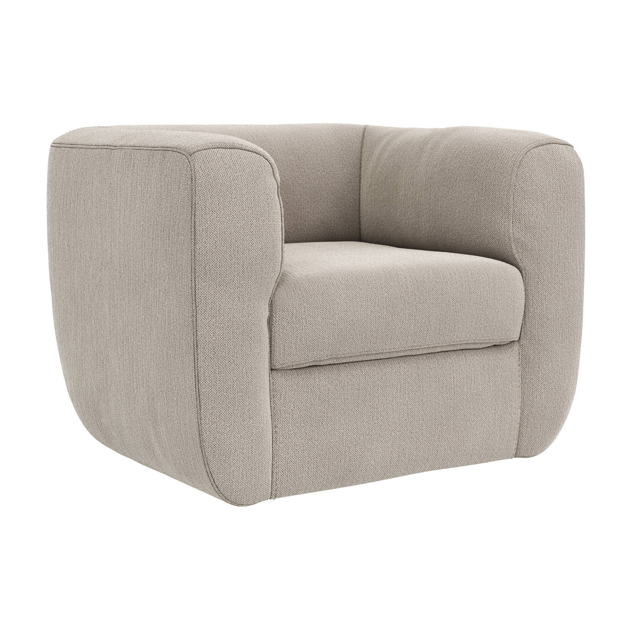 Sessel Stormy - drehbar, Stoff, Creme