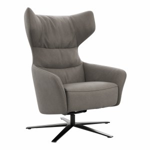 Drehsessel Houston Relax - Größe M, inkl. Relaxfunktion + Gasdruckfeder, Stoff, Taupe