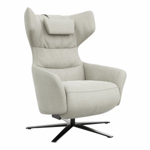 Drehsessel Houston Relax - Größe M, inkl. Relaxfunktion (motorisch), Aufstehhilfe und Kopfstütze, Stoff, Natur