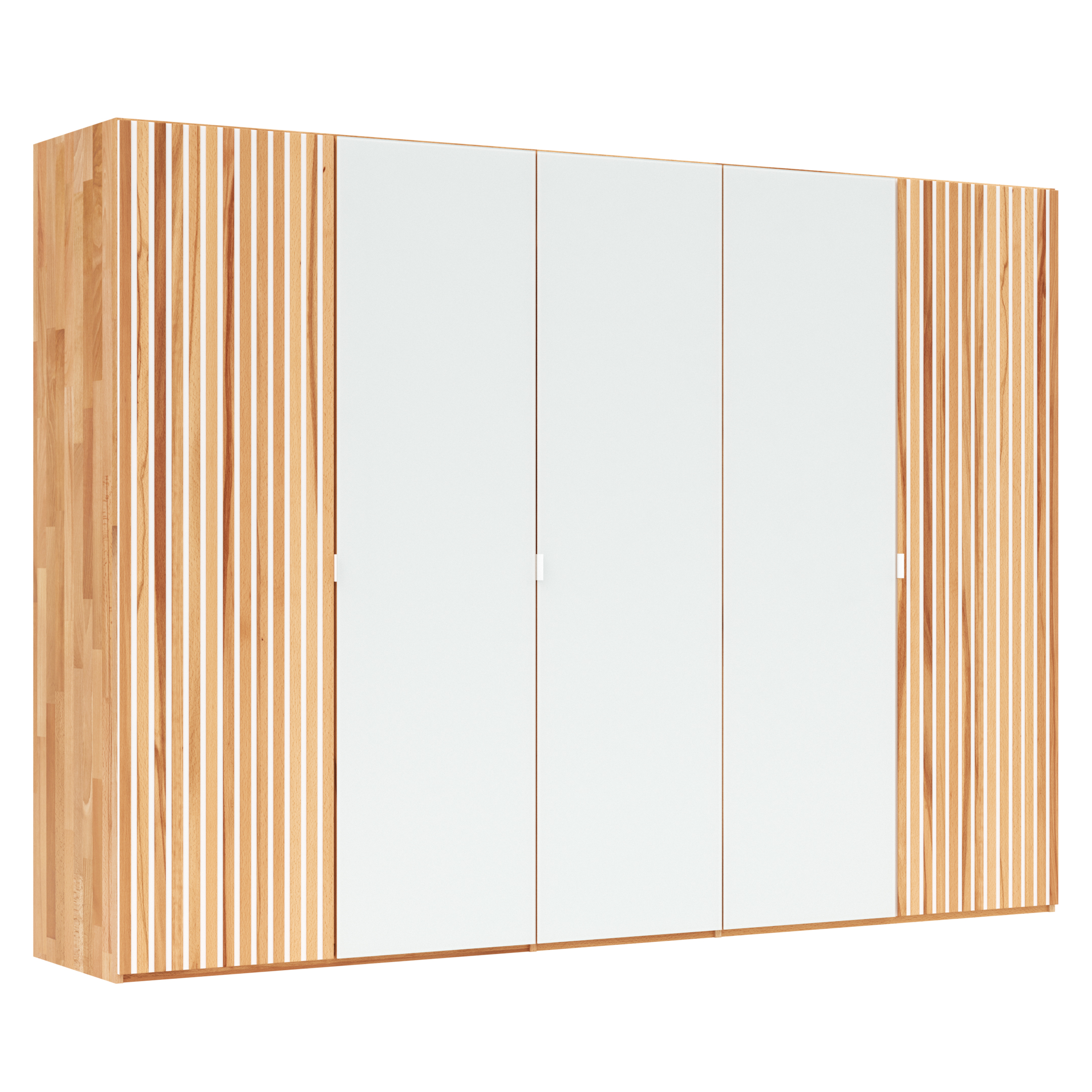 Drehtürenschrank Tigris - B. ca. 300 cm, Kernbuche massiv, geölt