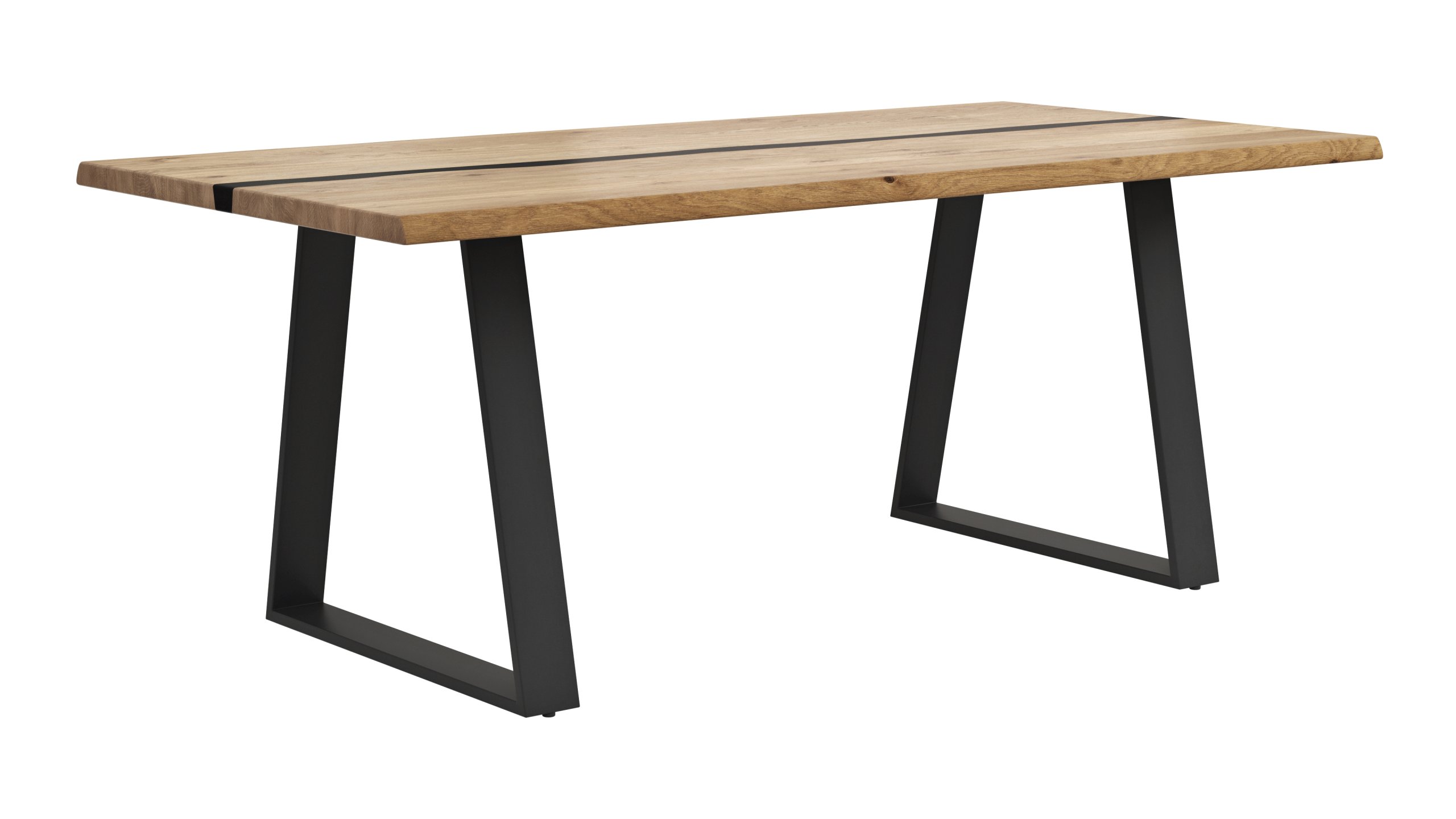 Esstisch Kima - LB ca. 200x100 cm, Wildeiche massiv mit Epoxid-Harz