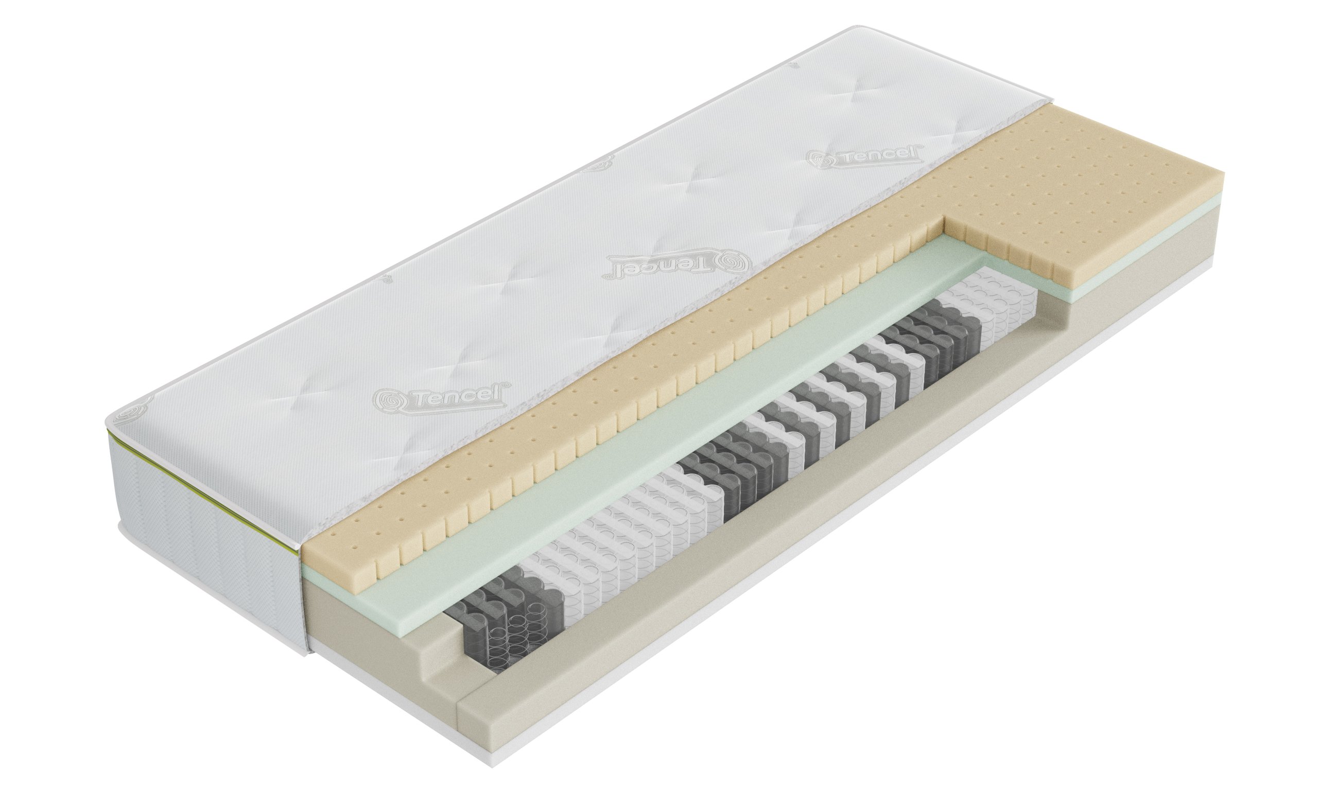 Tonnentaschenfederkernmatratze Natura Alpin Aqua Cool TF1000-PM - 180x200cm, H2 medium