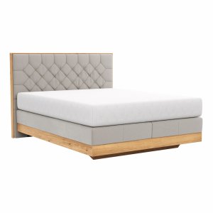 Boxspringbett Alpin Luxe - Liegefläche ca. 160x200 cm, Stoff, Graubeige