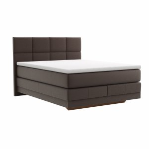 Boxspringbett Alpin Luxe - Liegefläche ca. 160x200 cm, Stoff, Dunkelbraun