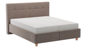 Polsterbett Alpin - inkl. Bettkasten, Liegefläche ca. 160x200 cm, Stoff, Bisquit