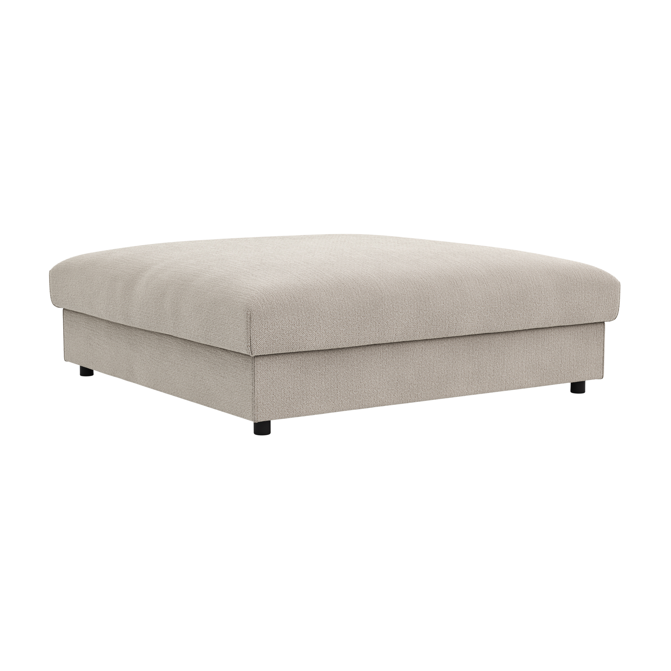 Hocker Stormy - LB ca. 110x110 cm, Stoff, Creme