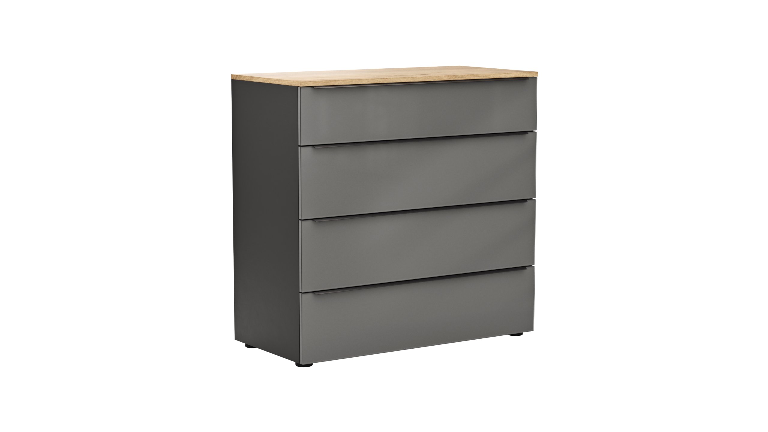 Kommode Colorado Beimöbel - BHT ca. 90x87x43 cm, Dunkelgrau, Griffe schwarz