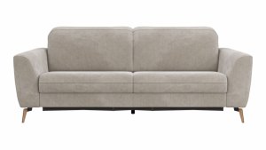 Sofa Tulsa KV - 3-Sitzer, inkl. Sitzvorzug (motorisch) und Kopfteilverstellung, Stoff, Graubeige