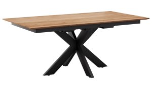 Esstisch Liora - ausziehbar, LB ca. 180x95 cm, Wildeiche massiv, natur geölt