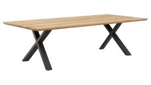 Esstisch Flore - LB ca. 260x120 cm, Wildeiche massiv, natur geölt