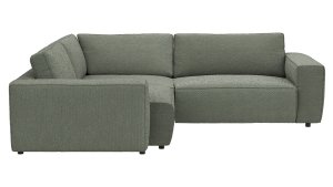 Ecksofa Lilaia - 1,5-Sitzer Tief, Ecke, 2-Sitzer rechts, Stoff, Olivgrün