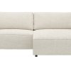 Ecksofa Lilaia - 1,5-Sitzer XL mit Chaise Longue XL rechts, Stoff, Creme