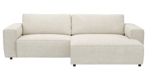 Ecksofa Lilaia - 1,5-Sitzer XL mit Chaise Longue XL rechts, Stoff, Creme