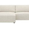 Ecksofa Lilaia - Chaise Longue XL mit 1,5-Sitzer XL rechts, Stoff, Creme