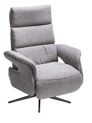 Relaxsessel Amila - Größe M, inkl. Relaxfunktion und Kopfteilverstellung, Stoff, Grau