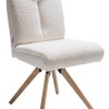 Stuhl Evania - Dreh und Relax-Funktion, niedriger Rücken, Stoff, Creme