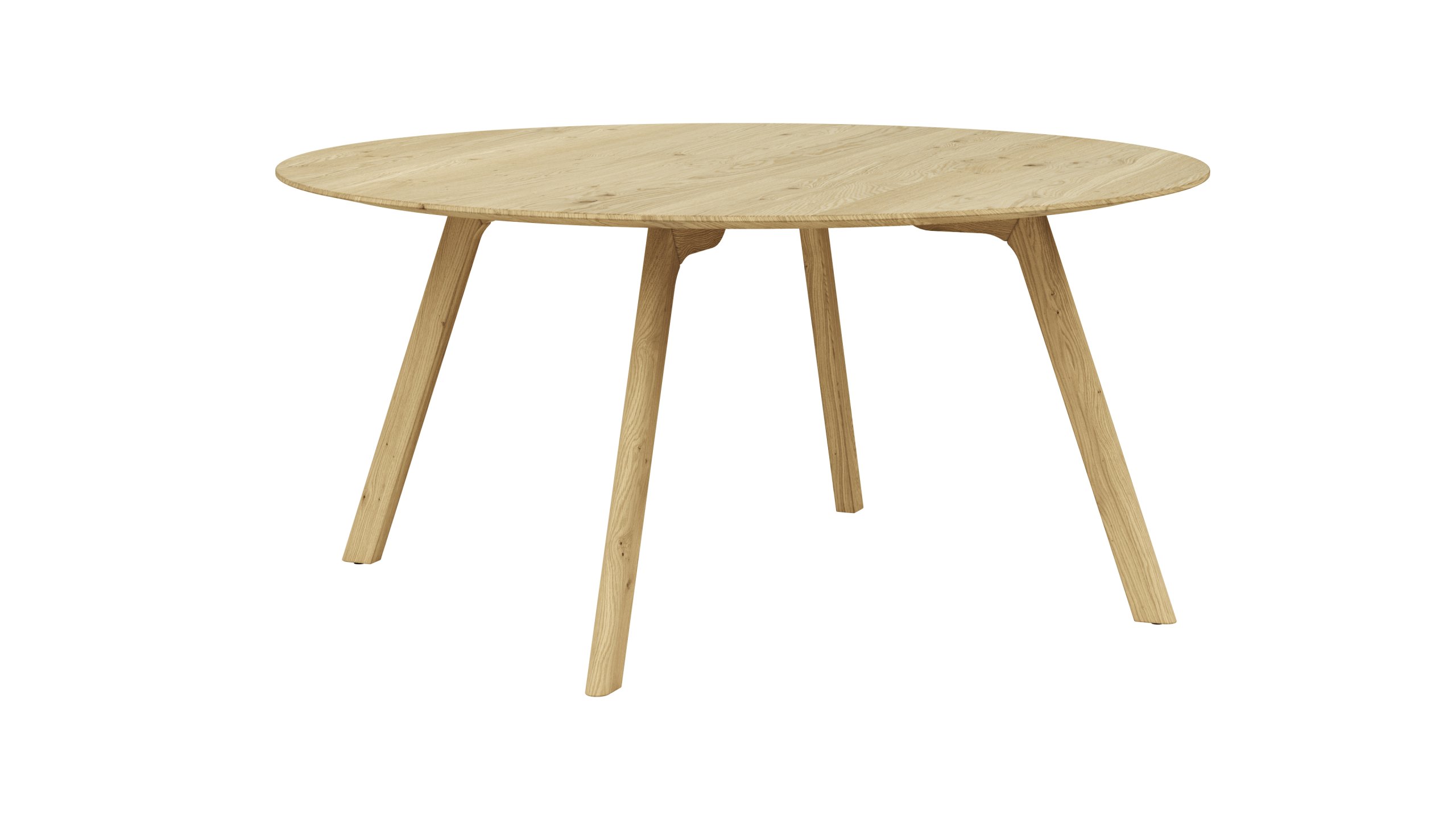 Esstisch Phoenix - LBH ca. 160x160x75 cm, Eiche massiv, Bianco geölt, rund